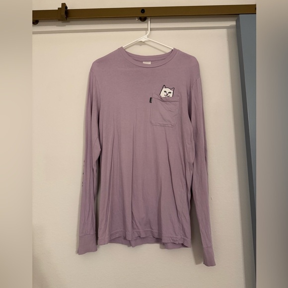 RIPNDIP Lord Nermal Lavender Long Sleeve Shirt - Picture 1 of 8